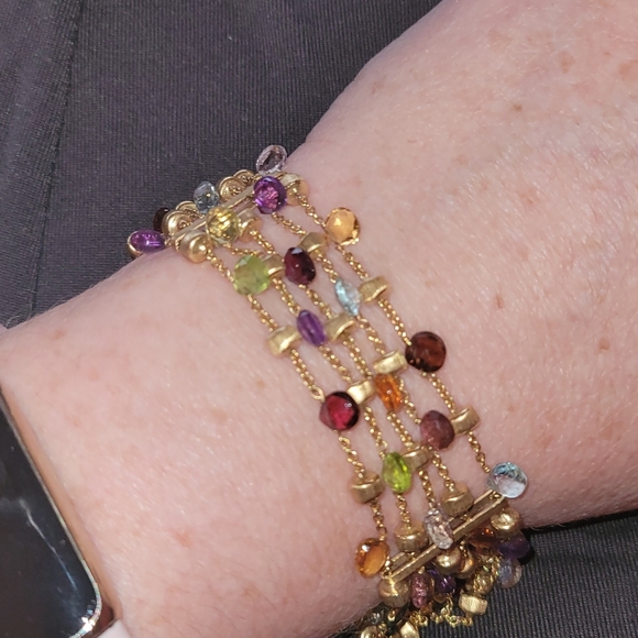 Marco Bicego Mutli Stone 18k Gold Bracelet - Picture 4 of 10